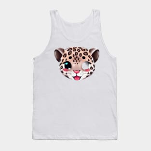 Cute Leopard Drawing Tank Top